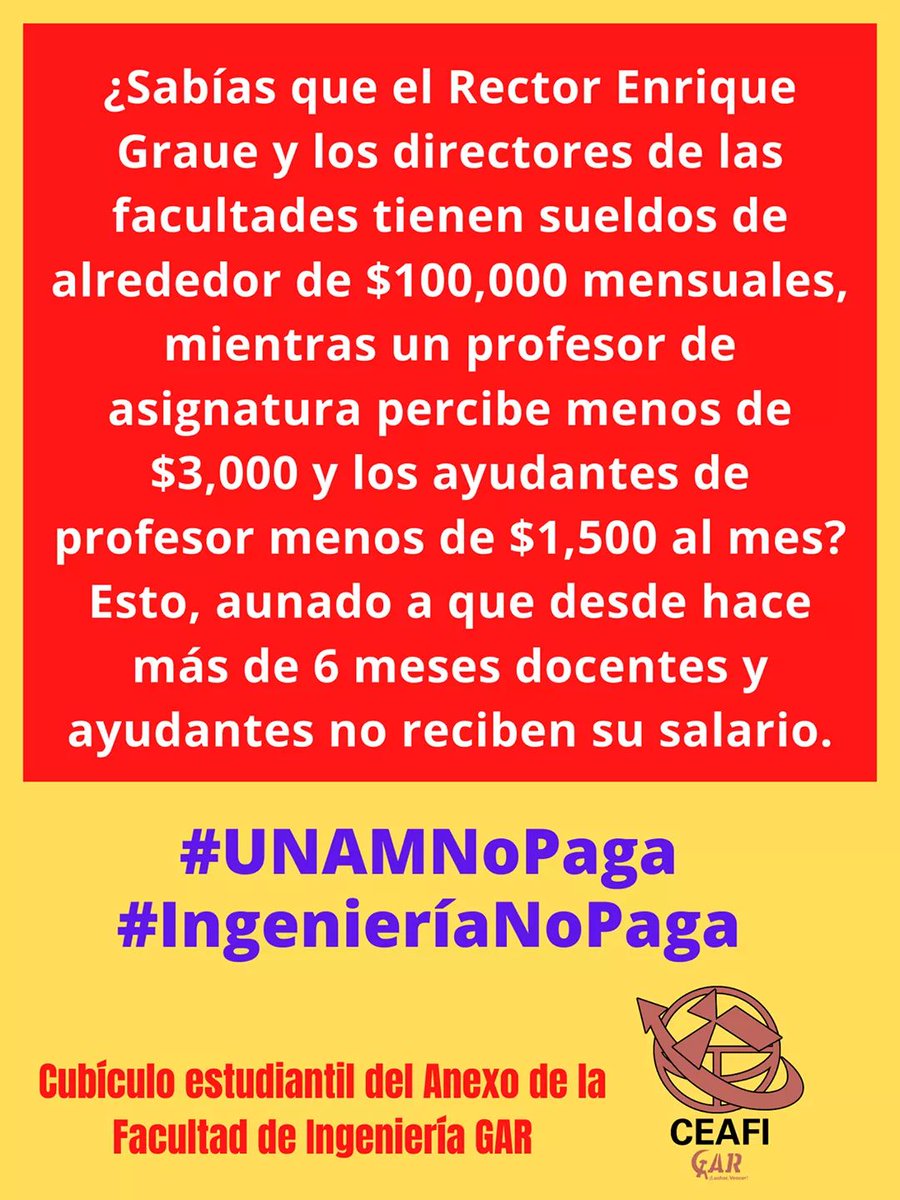 laleydehooke's tweet photo. #UNAMpagaINCOMPLETO 
#UNAMNoPaga
#IngenieriaNopaga https://t.co/c5I7BTUv60