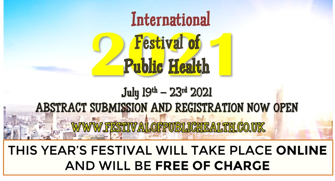FestivalofPH's tweet photo. The 9th International Festival of Public Health will be hosted entirely online across the week of the 19th - 23rd July.

Submit your abstracts and register for free at https://t.co/WKCf86jVFK. 

Programme details will be released over the coming months. #PHFest2021 https://t.co/SskvHn3HzL