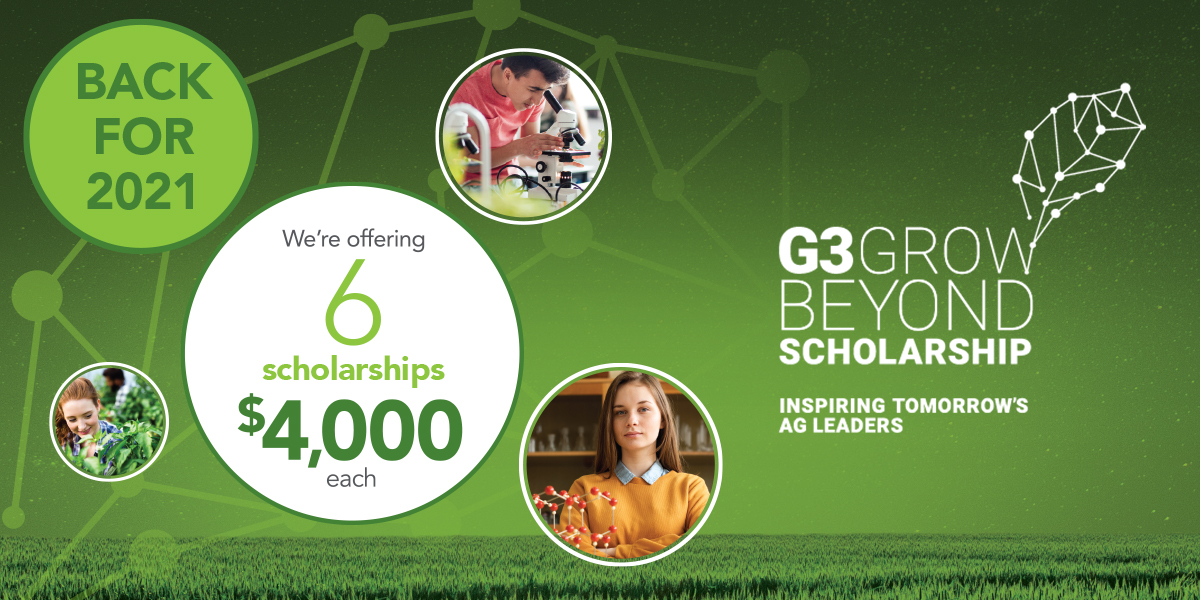 AgScapeON's tweet photo. Is there a student in your life who's looking to embark on a career in Agriculture? The  @G3_Connection Grow Beyond scholarship is open for applications now! 

https://t.co/Otst41pDvY

The deadline for applications is April 1st!  🌟

#Scholarship #CanadianStudent #CanadianTeacher https://t.co/E6VFniiYfA
