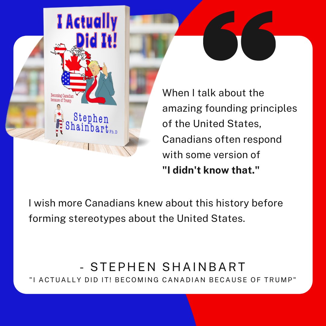 SShainbart's tweet photo. Despite the horror that is Trumpism, there are many things I truly admire about America. I write more about this in my book, “I Actually Did It! Becoming Canadian Because of Trump.”

#StephenShainbart #IActuallyDidIt #BecomingCanadian #CanadianImmigration https://t.co/n5IPc08twB