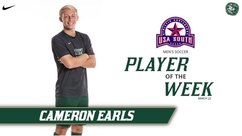 2 goals ✅
1 assist ✅
USA South Player of the Week ✅
5-1 Senior Day win over Maryville ✅

Ladies and gentlemen, Cameron Earls!