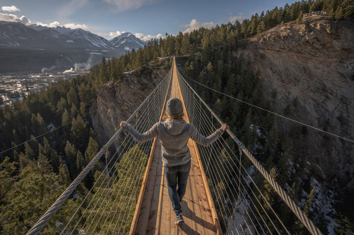 PursuitCollectn's tweet photo. Touch the sky on Canada's Highest Suspension Bridge! ⛰️ We are thrilled to share a new attraction in Golden, B.C. The Golden Sky Bridge will feature the highest suspension bridges in Canada. 
Golden Sky Bridge is anticipated to open May 15.
Learn more at: https://t.co/BPfT0g2DUl https://t.co/3L5LTZajCY