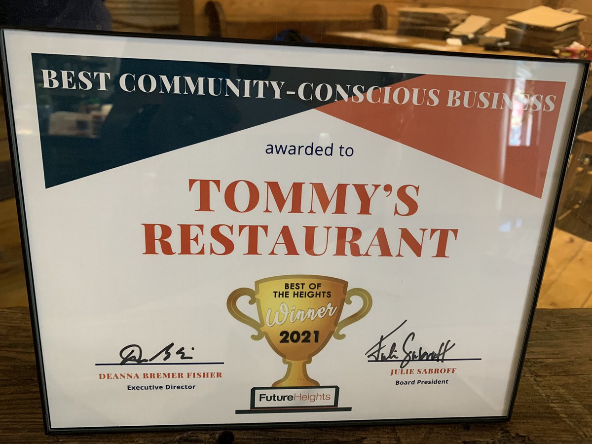 TommysCoventry's tweet photo. Thank you to @futureheights for all of these amazing awards!! We are most proud of our CURBSIDE PICKUP and SOCIALLY DISTANCED DINING recognition!! After a long tough year, these make us feel GREAT🙌🎉🏆👏 https://t.co/S1pX9r0JtI