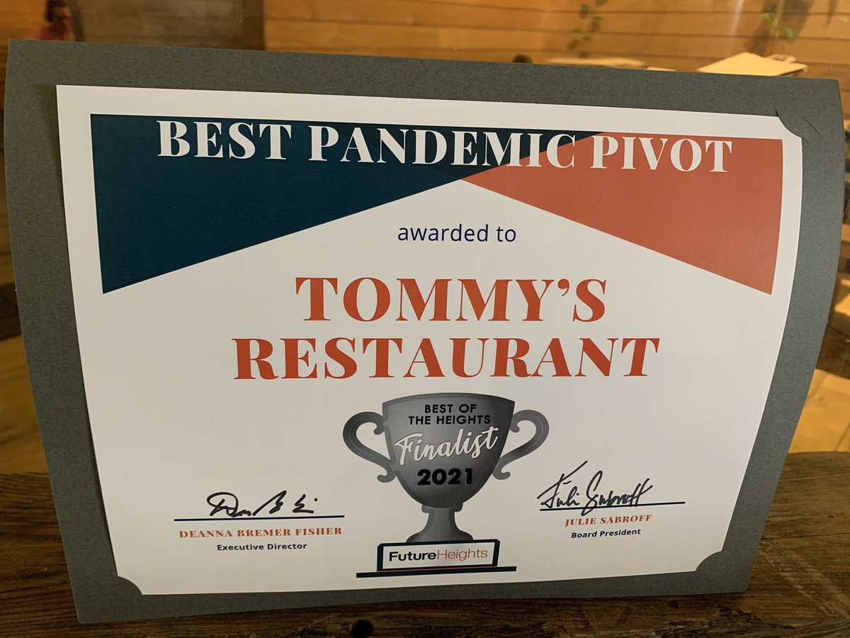 TommysCoventry's tweet photo. Thank you to @futureheights for all of these amazing awards!! We are most proud of our CURBSIDE PICKUP and SOCIALLY DISTANCED DINING recognition!! After a long tough year, these make us feel GREAT🙌🎉🏆👏 https://t.co/S1pX9r0JtI