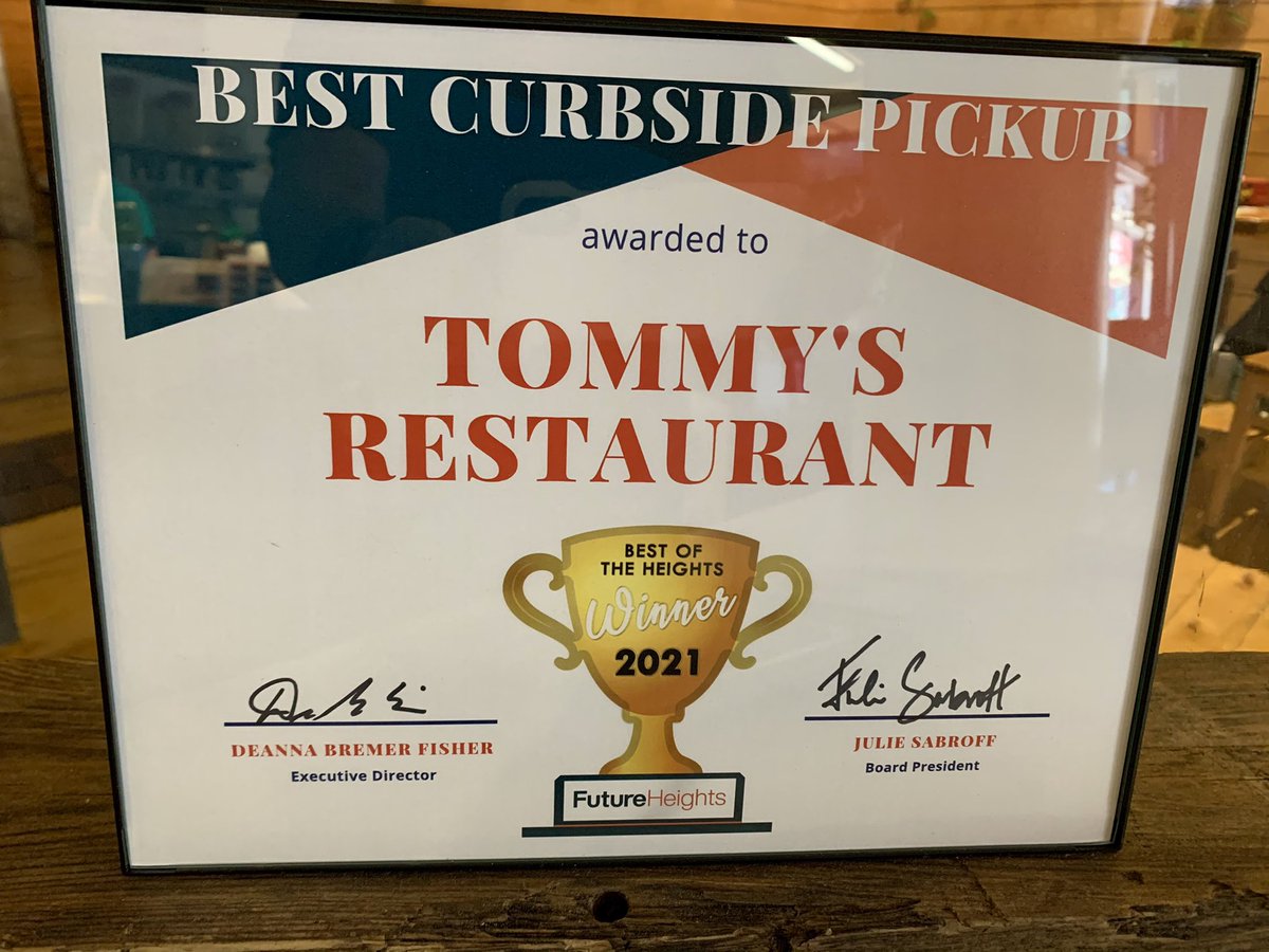 TommysCoventry's tweet photo. Thank you to @futureheights for all of these amazing awards!! We are most proud of our CURBSIDE PICKUP and SOCIALLY DISTANCED DINING recognition!! After a long tough year, these make us feel GREAT🙌🎉🏆👏 https://t.co/S1pX9r0JtI