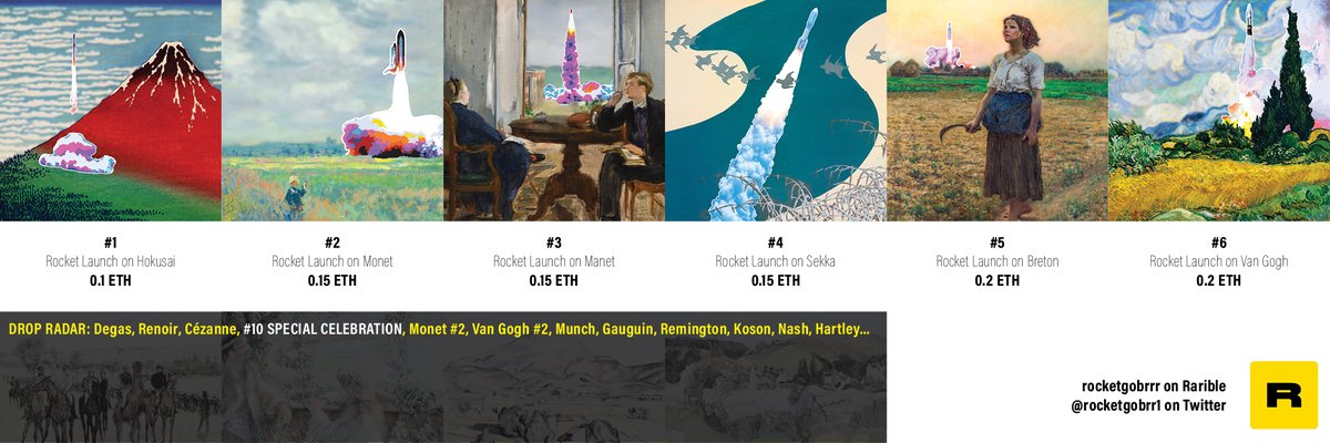 #NFTart collection roadmap for #NFTcollectors... soon to be verified on Rarible. Each piece is unique 1/1, though I'll be throwing in surprises for collectors along the way... #NFTcommunity, what do you think??