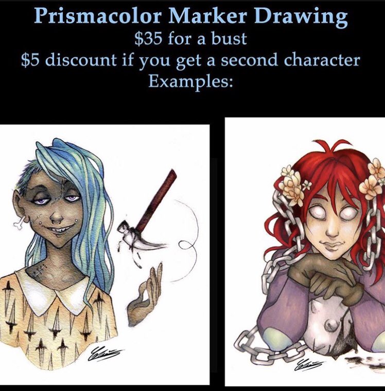 superchi_art's tweet photo. COMMISSIONS OPEN! These are traditional, so you’d get a physical finished product. Shipping fees apply: $2.50 Canada, $3.50 US or $6 elsewhere. PayPal/e-transfer only. DM me for details! #Commission #freelancer #traditionalart #drawing #characterdesign #Pencildrawing #copic https://t.co/Z15da7DpX1