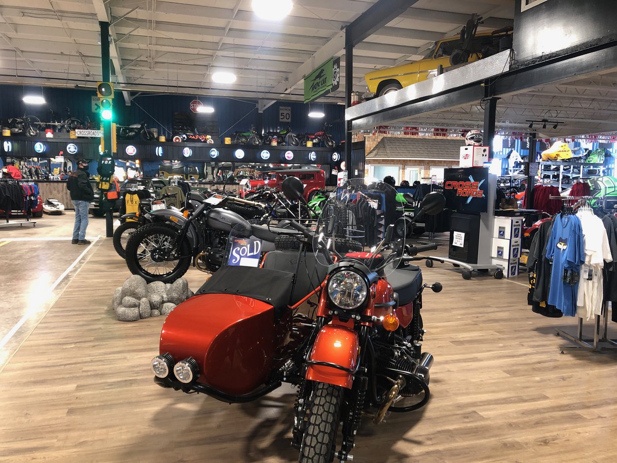 Cottbus's tweet photo. Just got back from visiting Crossroad Cycle the new Ural dealership in Nova Scotia. It’s at the former Seagull Pewter place in Pugwash. Very impressive. One of the three 2021 Gear-Up is already taken. https://t.co/2ysOAgyM3P