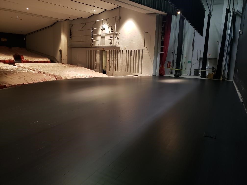KuhnFlooring's tweet photo. We recently resurfaced the stage at "The Hawk" Community Center in Farmington Hills (previously Harrison High School). Sand, Seal, and Paint...a true transformation. A minimal investment can make a big impact! #CityofFarmingtonHills #TheHawk #PerformingArts #stagefloor #flooring https://t.co/j5wwD6PbGU