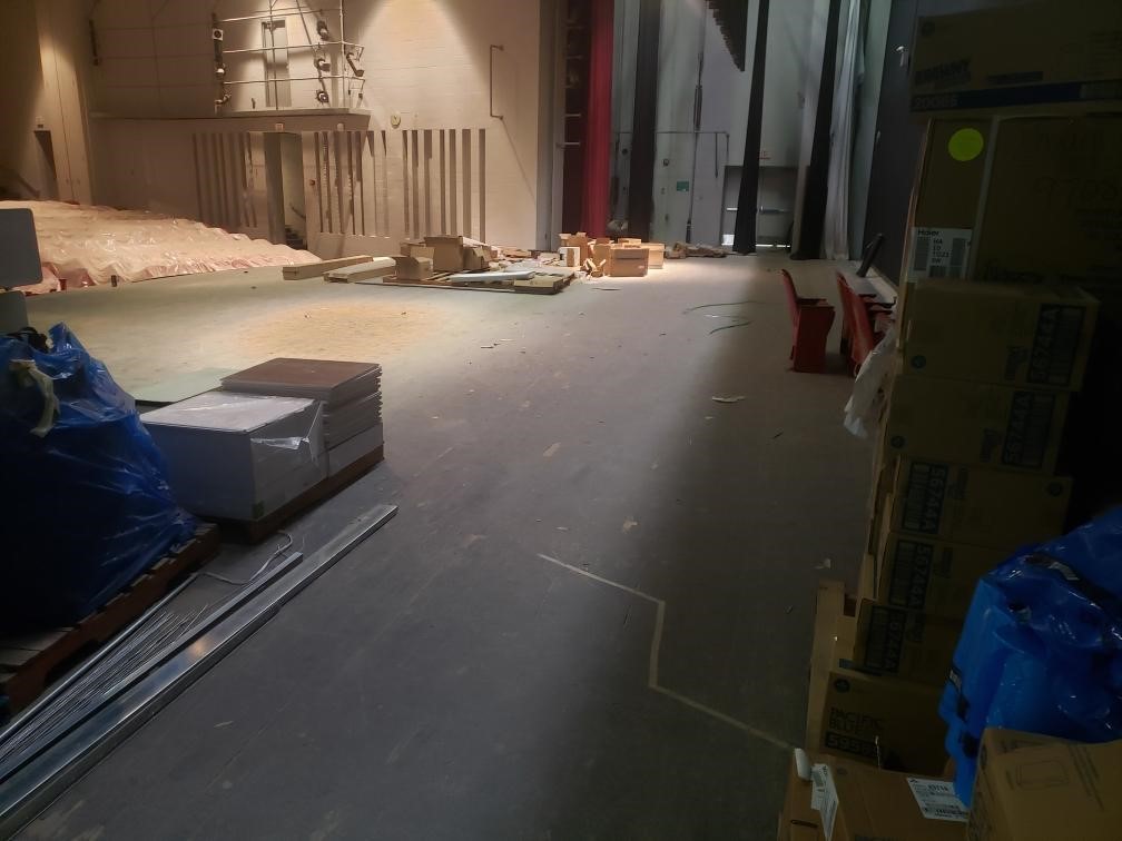 KuhnFlooring's tweet photo. We recently resurfaced the stage at "The Hawk" Community Center in Farmington Hills (previously Harrison High School). Sand, Seal, and Paint...a true transformation. A minimal investment can make a big impact! #CityofFarmingtonHills #TheHawk #PerformingArts #stagefloor #flooring https://t.co/j5wwD6PbGU