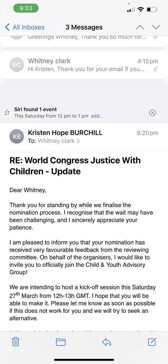 _whitneyec's tweet photo. Honestly this day couldn’t have gotten any better I have officially been invited to join the advisory group for the world Congress for children absolutely shocked by very excited never let your past define where you go #exoffender #careleaver #systemchanger #worldcongress https://t.co/icJ3L9S1SS