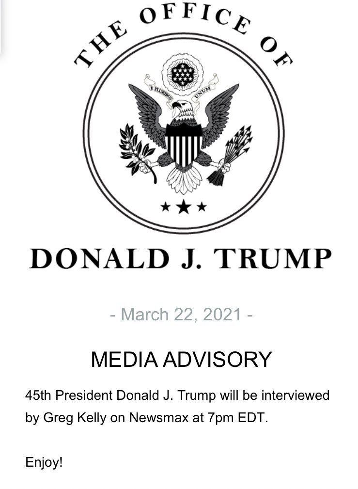 TrueInvoice's tweet image. Trump on @newsmax tonight