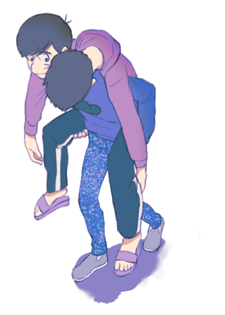 カラ一おんぶ トビタのイラスト