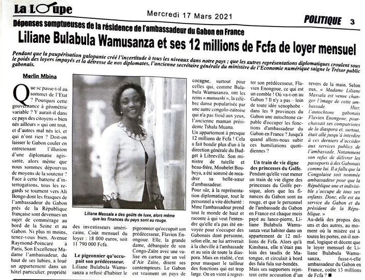 🔴Scandale financier, l'ambassadrice de la dictature du #Gabon en #France a un appartement dont le loyer mensuel est de 18 000 euros à Paris 16eme, en pleine crise d'austérité. <a href="/mariamalagardis/">maria malagardis</a> <a href="/francediplo/">France Diplomatie 🇫🇷🇪🇺</a>
<a href="/Franceaugabon/">France au Gabon</a> 
<a href="/Mediapart/">Mediapart</a> <a href="/libe/">Libération</a> <a href="/Survie/">Survie</a> <a href="/Asso_Sherpa/">Sherpa</a> <a href="/OCCRP/">Organized Crime and Corruption Reporting Project</a> @eelv @rfi