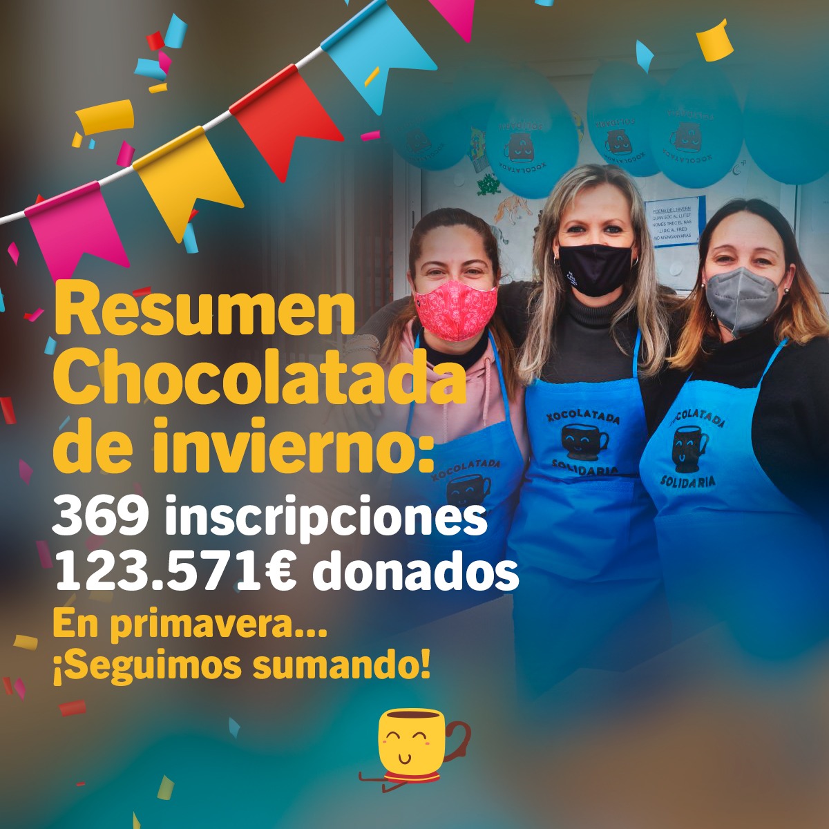 🤎EMOCIÓN🤎 es la palabra que define este resumen: cerramos la CHOCOLATADA DE INVIERNO ❄️ con 369 INSCRIPCIONES y 123.571 € RECAUDADOS.

¡Ahora empieza la CHOCOLATADA DE ☀️ PRIMAVERA!