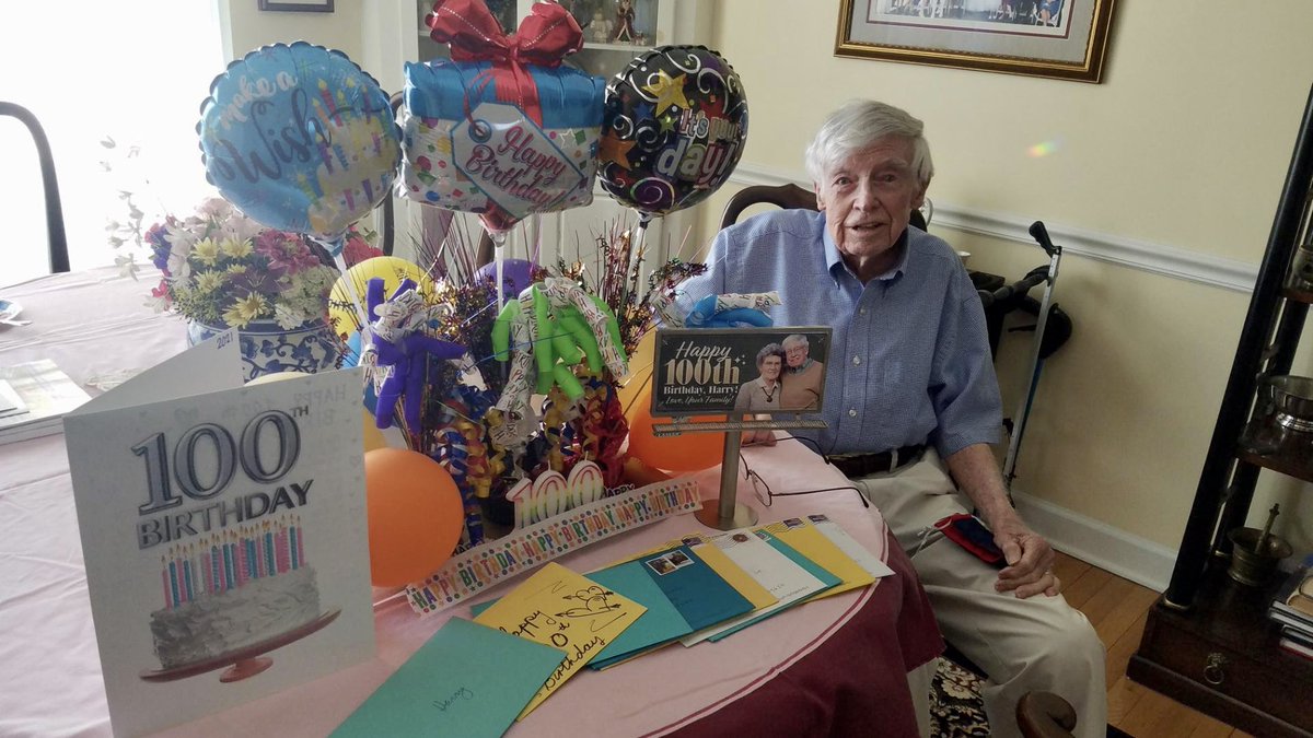 LeviArap's tweet photo. Happy 100th birthday today to my grandpa (aka Pap Pap)! I love him so much. He is most proud of his family (77 yrs married, 4 kids, 8 grandkids, 6 great grandkids) and his service to our country in WWII. He’s an amazing veteran and man of character. https://t.co/fWY0ppgCy3