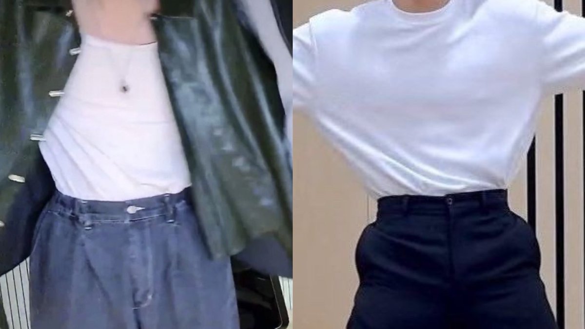 btsfashionhr's tweet photo. i think we all can agree when jungkook wears his shirt tucked in https://t.co/kxRAiZkcOH