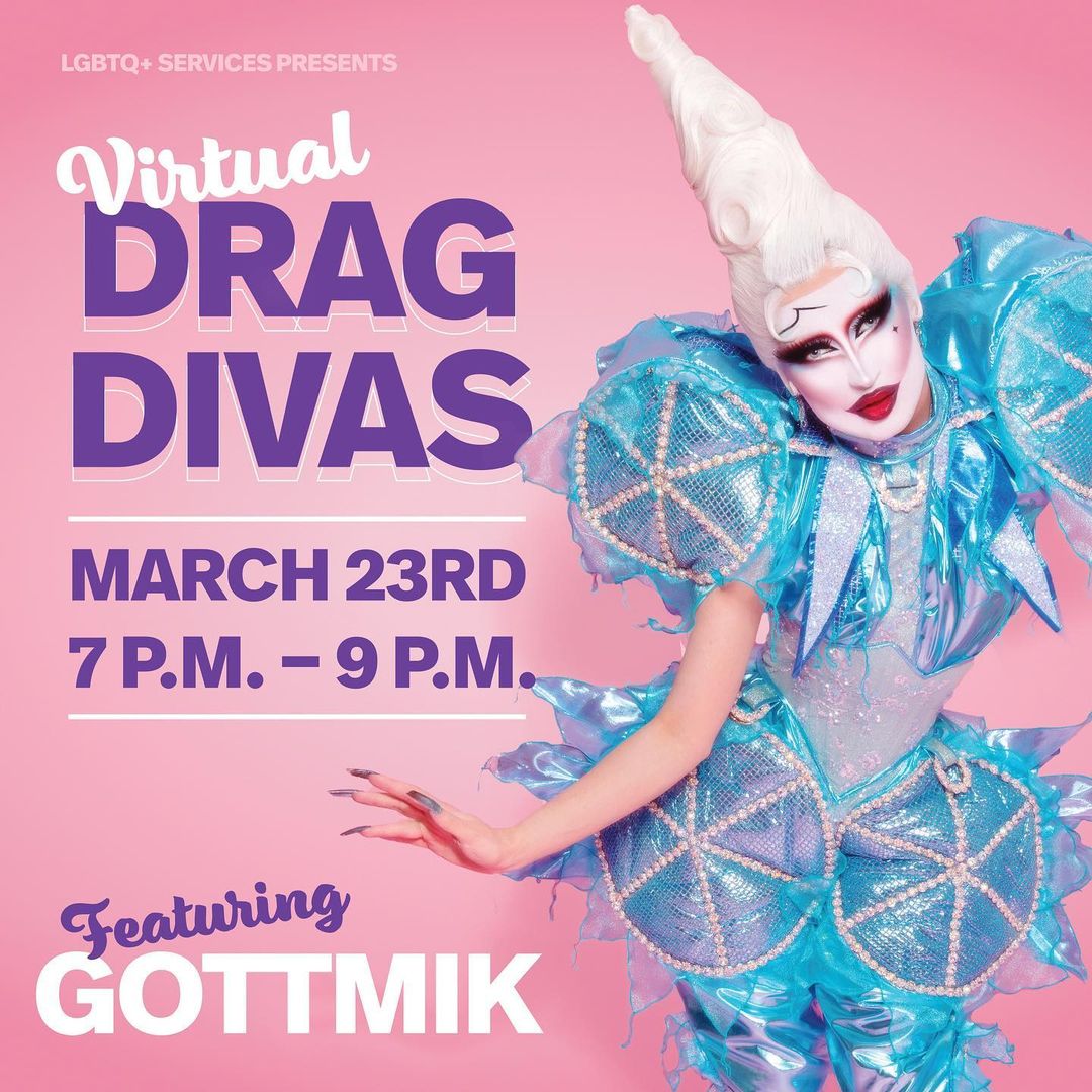 gottmikupdates's tweet photo. "IT'S FINALLY HERE, TOMORROW, Tuesday 3/23 at 7 PM on our Facebook LIVE Join us for stunning looks and performances from Orlando performers as well as a performance and Q&amp;A from GottMik from Season 13 of RuPaul's Drag Race. See you then!" - @/lgbtqservices_ucf on instagram https://t.co/xrpueJPhb3
