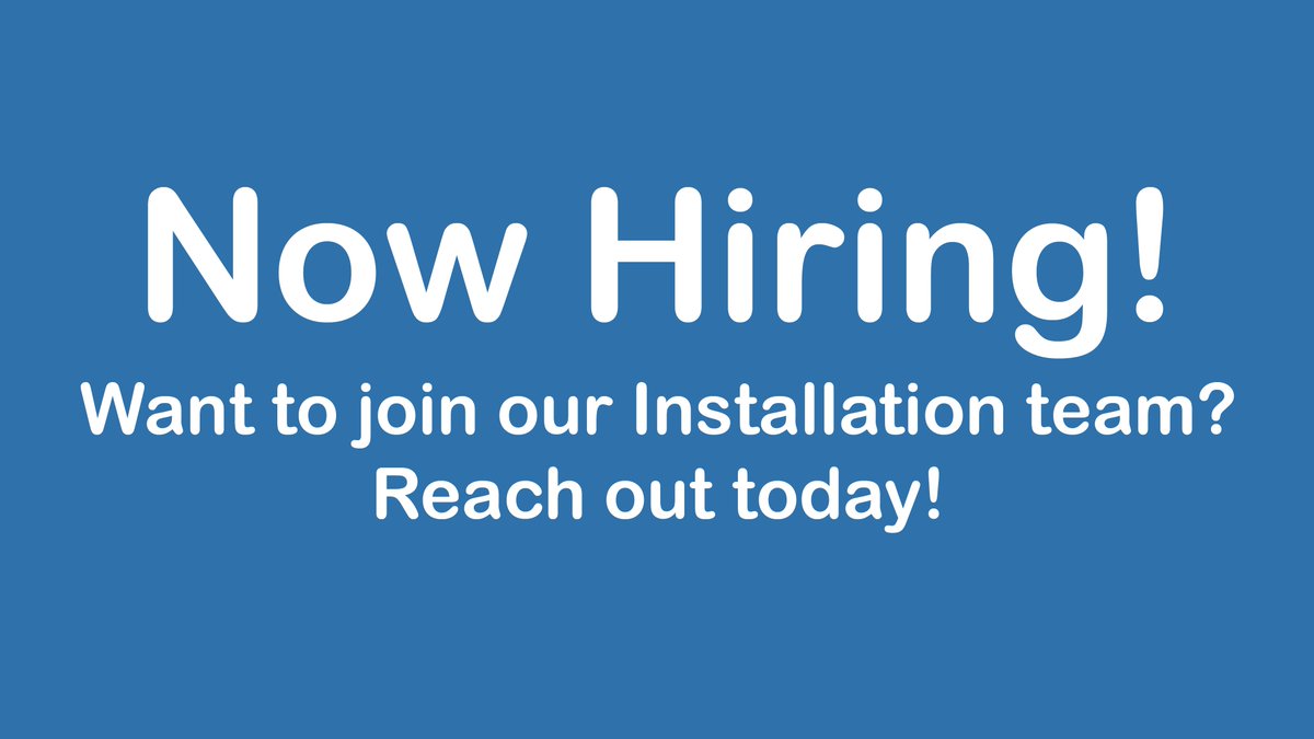Join Our Team! Were looking for someone to join our Installation team! If you live in the Drayton, Woodstock or Stratford area, send us a DM we can connect you with our Installation Manager.