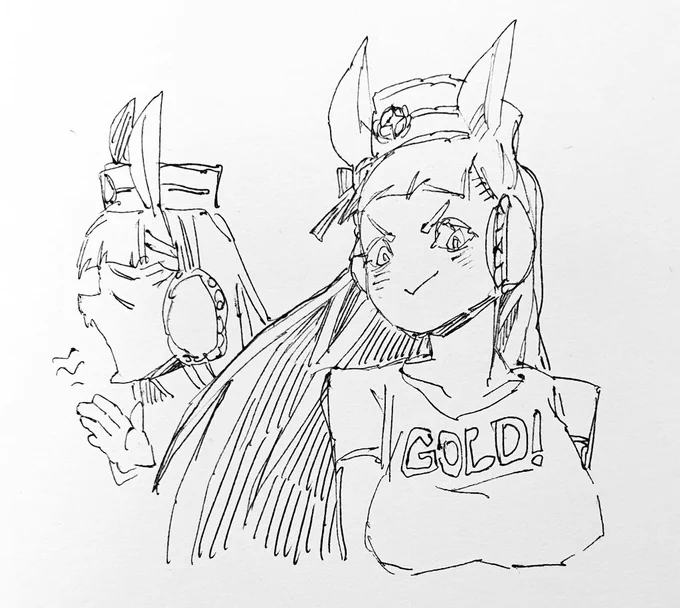 Gold ship doodle 