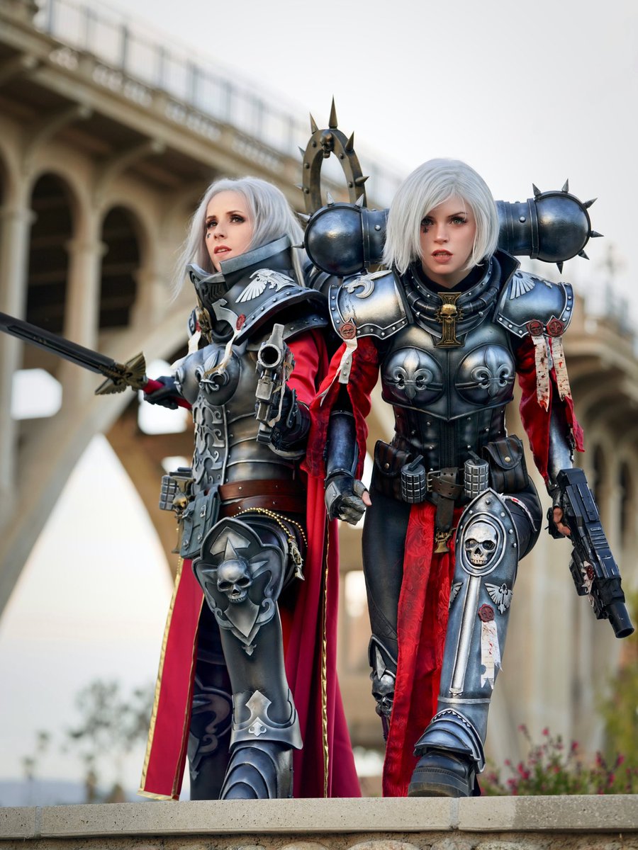 cosplay_heart's tweet photo. The Cheerleader Effect but make it Warhammer ⚒️☠️ 

Incredible 📸 set by @GeekStrongTV 
Canoness by @SlaysSunday and standard Sister of Battle by yours truly!

#warhammer #WarhammerCommunity #sistersofbattle #boardgames #armor #cosplay #foam https://t.co/UxypAa2Cv5