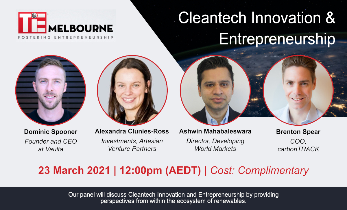 Interested in how #renewables #technology will affect our #future? Bring along your questions for our #panel of growth-stage #entrepreneurs and #VentureCapital funds. #impactinvesting Register: events.humanitix.com/cleantech-inno… 
Cant make it? #Register to receive the recording! <a href="/TiEGlobal/">TiE Global</a>
