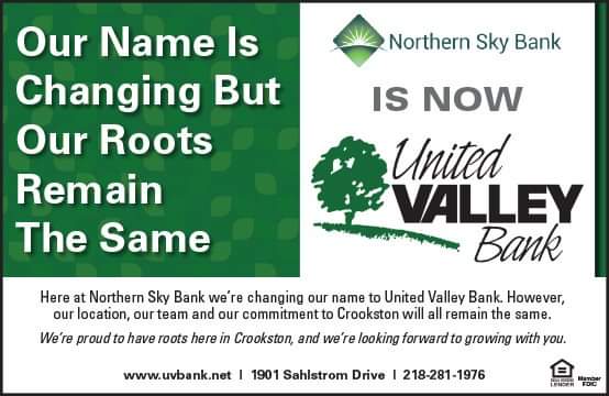 UVBank's tweet photo. We are excited to welcome the customers and staff of Northern Sky Bank in Crookston, MN to the United Valley Bank Family. https://t.co/cwV703GpPQ
