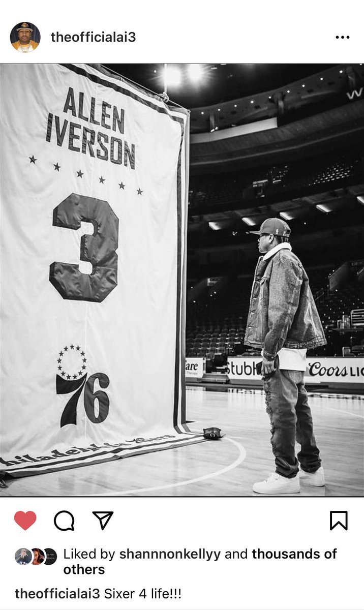 nfw22b's tweet photo. #SixerForLife #AllenIverson #PhillysFavoriteSon https://t.co/RJClL43tkN