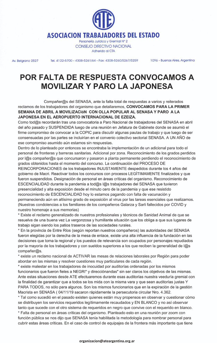 ATESENASABAIRES's tweet photo. @SenasaAR @SecAgropecuario @AgriculturaAR @A24COM @AgenciaTelam @AgenciaElVigia @Ambitocom @MinutoAMinutoC5 https://t.co/9S4fA7hRu9