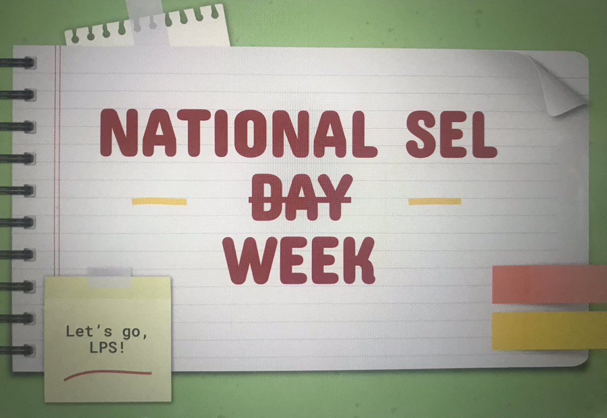 LPS_Counseling's tweet photo. Friday might be National SEL Day, but we are recognizing our dedication to SEL all week! π
#SELDay #LPSconnected https://t.co/H2wDHFKEVI
