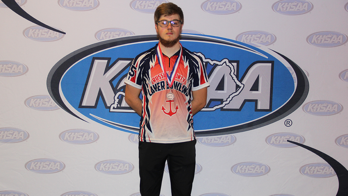 KHSAA's tweet photo. Congratulations to 2021 KHSAA State Bowling Boys' Singles Championship 3rd place finisher Nick Blakey of Russell County.

@rchslakers

#khsbw https://t.co/1AiTZ5iSCq