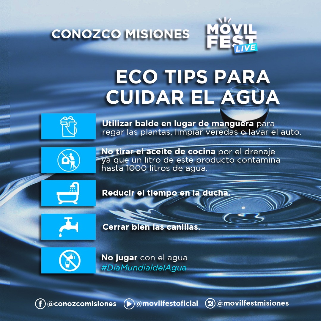 #ECOTIPS 
Les dejamos algunos tips a tener en cuenta para el cuidado del agua 👐🏽🌎🌊💦

#diamundialdelagua #tips #cuidadodelagua #agua #conozcomisiones