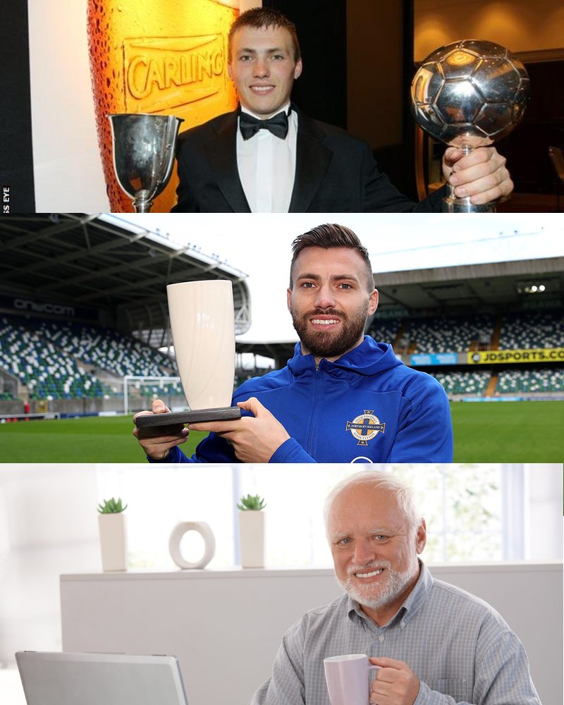 theLeedsMango's tweet photo. Stuart Dallas holding his cups through the years #LUFC https://t.co/1dLwq9Sf8J