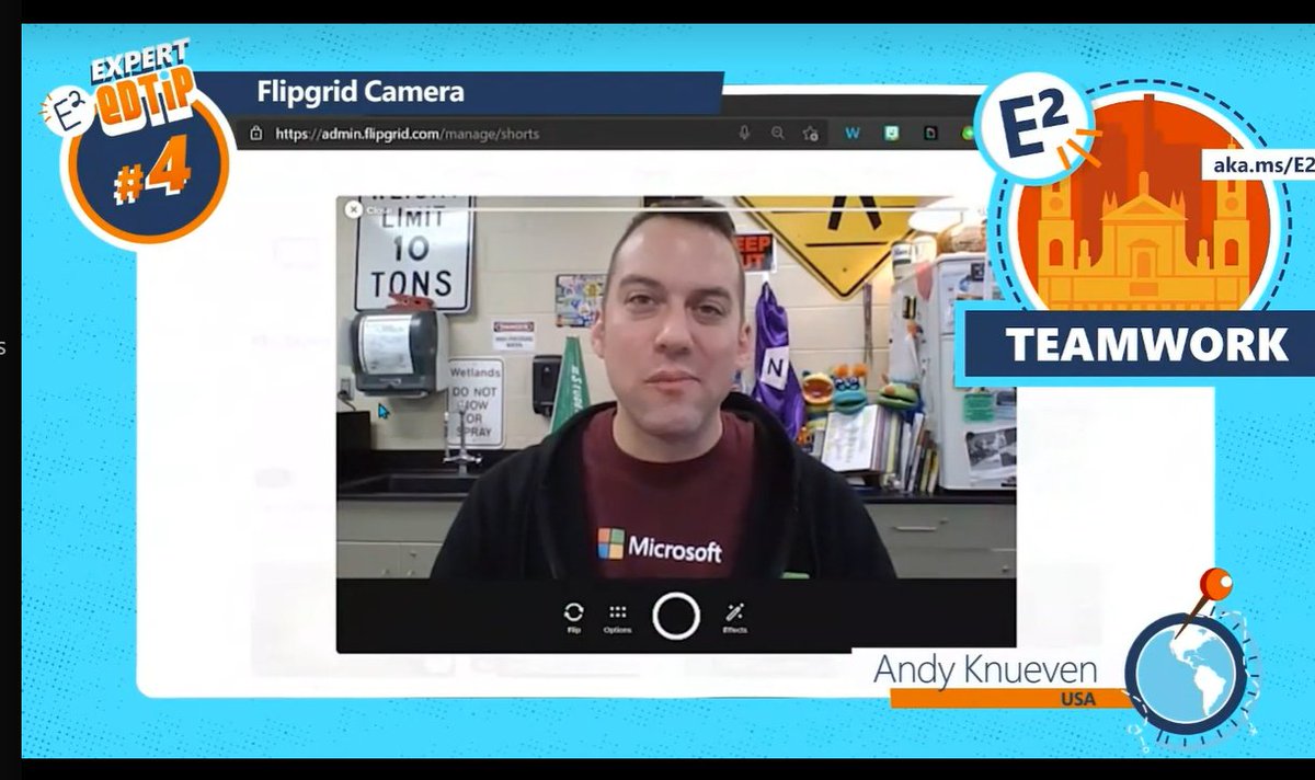 Learning about the awesome ways to show #Teamwork in Flipgrid! #ISpyE2 #E2 #MIEExpert