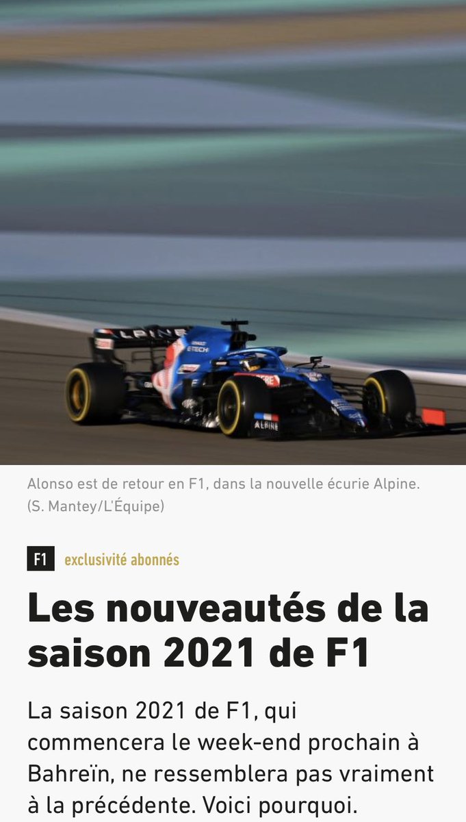 CaretteJ's tweet photo. Nouveautés en #F1 @AlpineF1Team @lequipe #AlpineIsBack 👏🇫🇷⚡️ https://t.co/EI6KGzD5iU