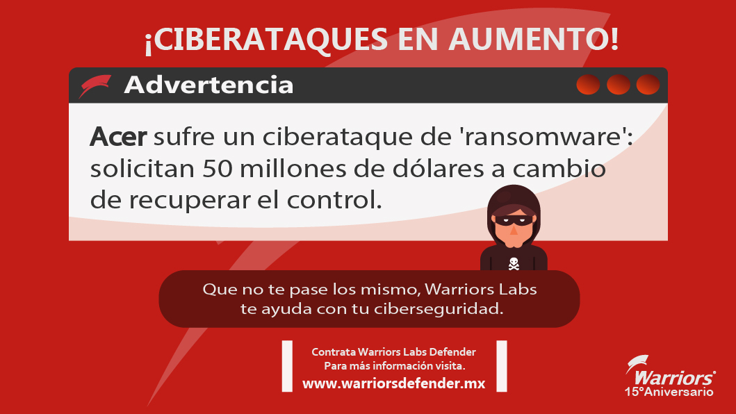 WarriorsLabs's tweet photo. 💪💪Una de las grandes marcas especializada en TIC, cayó en las redes del ciberataque 😱, ¡Protege tu información con nosotros! 😎💪
#WarriorsLabs #InnovandoSeguridad #informática #ciberseguridad #antiHackers https://t.co/BIgqyfAW1B