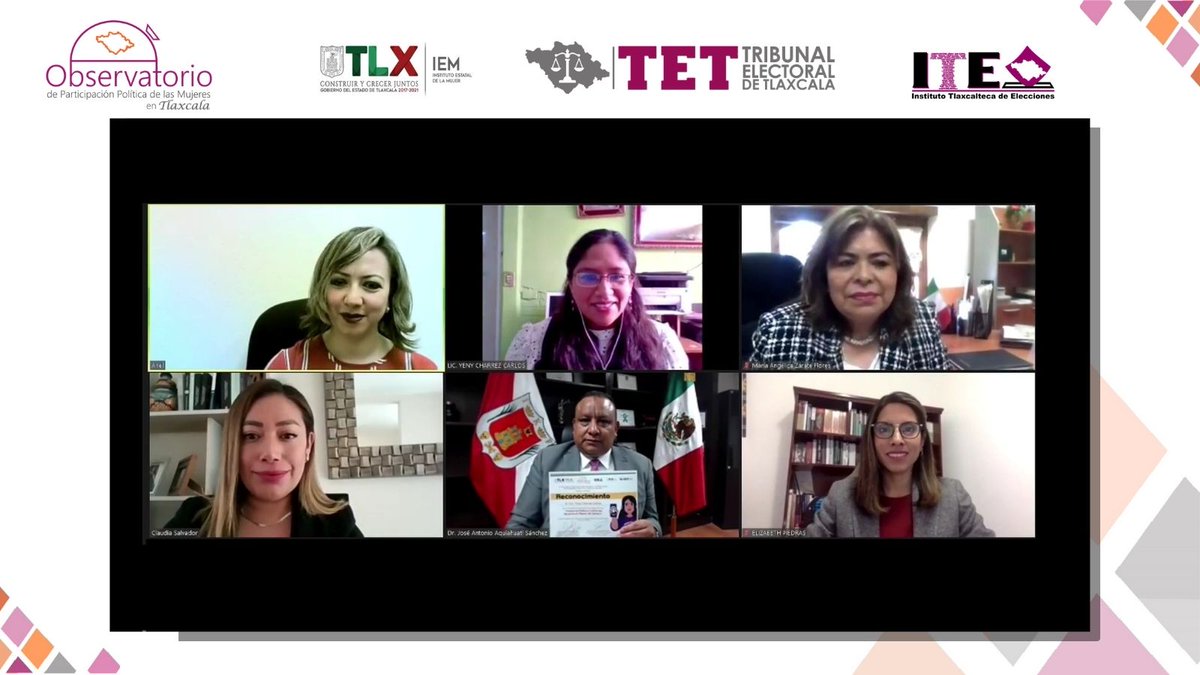 TET_Tlax's tweet photo. #OPPMT || En la conferencia "Violencia Política contra las Mujeres en razón de género", Yenni Charréz expresó la importancia de fortalecer lazos institucionales a través de convenios para prevenir la violencia contra las mujeres 
👨🏻‍⚖️@JosLumbrerasGa1
👨🏻‍⚖️@MiguelNvX
👩🏻‍⚖️@Claudia_Salva1 https://t.co/LfgGgOKSO2