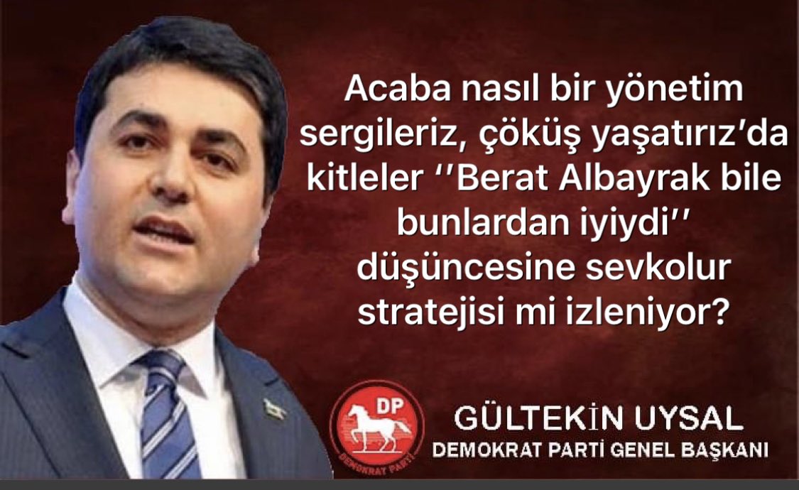 Demokrat Parti Genel Başkanımız Sayın @DpGultekinUysal
#EkmeğimeDokunma
#EsnafKanAğlıyor