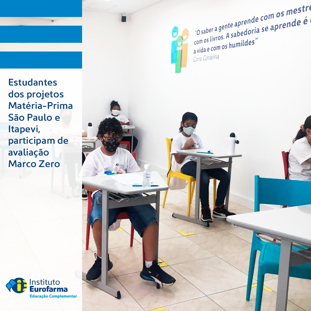 IEurofarma's tweet photo. Estudantes do Matéria-Prima do I.E. participaram de avaliação #MarcoZero, voltada para as áreas de língua portuguesa e matemática. A avaliação ocorreu na primeira semana de março, antes de pararmos as atividades presenciais. #educaçãotransforma #Institutourofarma https://t.co/7at9NccHQi