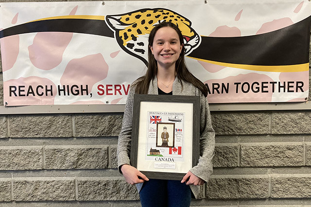 Kamloops_SD73's tweet photo. Congrats, Ava Crabtree! This gr. 7 Juniper Ridge student is the winner of the 2021 District Heritage Fair Stamp contest. Her story and artwork depicting her family's connection with British Home Children is beautifully done. https://t.co/FGKjbl6wMT https://t.co/p67o5LSdQf