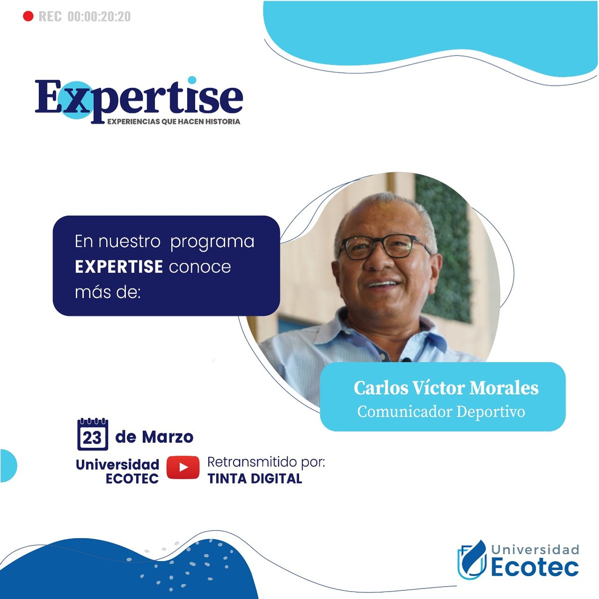 .<a href="/carlosvmorales/">Carlos Vi  Mo</a> es nuestro quinto invitado en EXPERTISE. No te lo pierdas este martes 23 de marzo a las 20h00 por nuestro canal de YouTube. Retransmite Tinta Digital, canal de YouTube de <a href="/mktycom_uecotec/">mktycom_uecotec</a> #EXPERTISEECOTEC 🎥