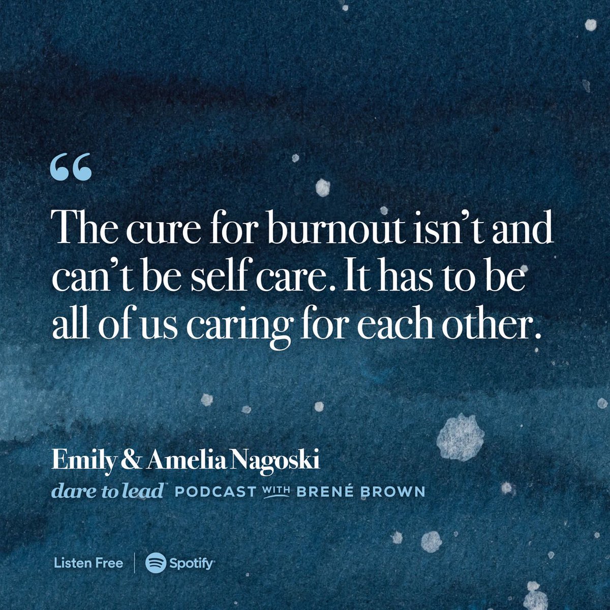 "The stress itself will kill you faster than the stressor will — unless you do something to complete the stress response cycle." spoti.fi 
Wow. Amazing podcast and so many truths. <a href="/BreneBrown/">Brené Brown</a> #daretolead #joyfulleaders
