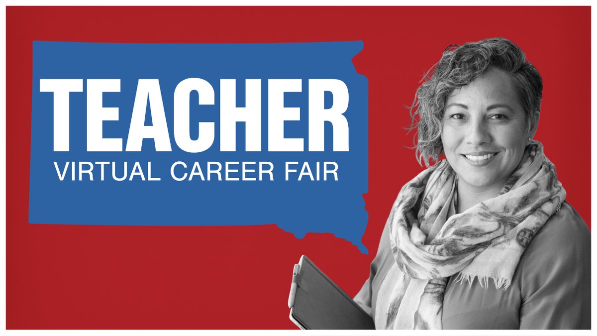 Whether you’re an upcoming grad or an experienced teacher, school districts from 13 states want you! Register now for the free virtual South Dakota Teacher Career Fair on March 25. View employers at: sdaccc-csm.symplicity.com/events/7904d47…  

#sdteacherfair #hirejacks #Jobs