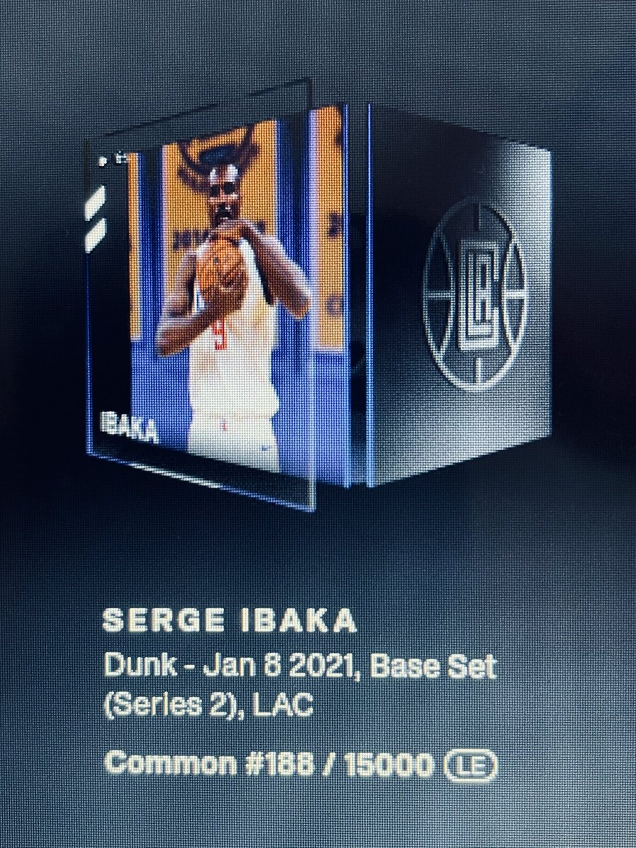 Jack_NFT's tweet image. ❗️NBA Topshot GIVEAWAY ❗️

Serge Ibaka #188 S2 DUNK 🏀

To Enter:
1. Follow @LyferTop &amp;amp; @TopshotQueen ✅
2. Retweet! ✅
3. Tag Two Friends! ✅
                                                                         More Giveaways 🎁 Coming 🔜
🎉 Ends at 500 Retweets! 🎉