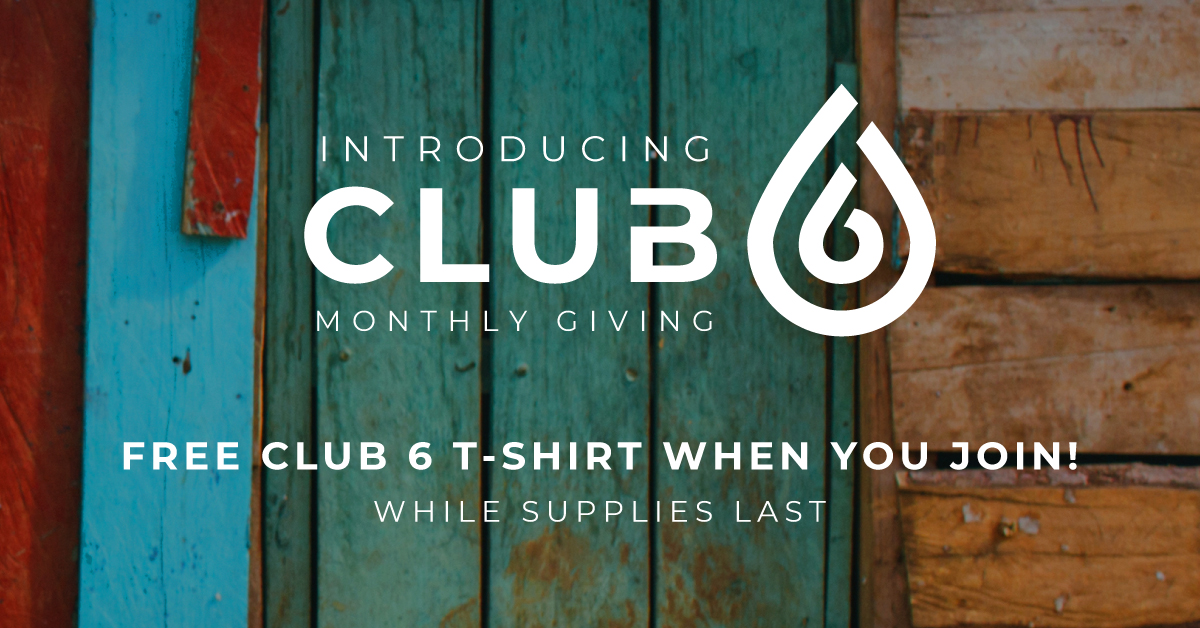 waterforpeople's tweet photo. #JoinClub6 now and get a free t-shirt while supplies last! Help us solve the world water crisis and be part of a passionate community doing their part to change the world. Let's celebrate #WorldWaterDay by turning pocket change into global change.https://t.co/QcCCcAKYgc https://t.co/cxR0pAtHuB
