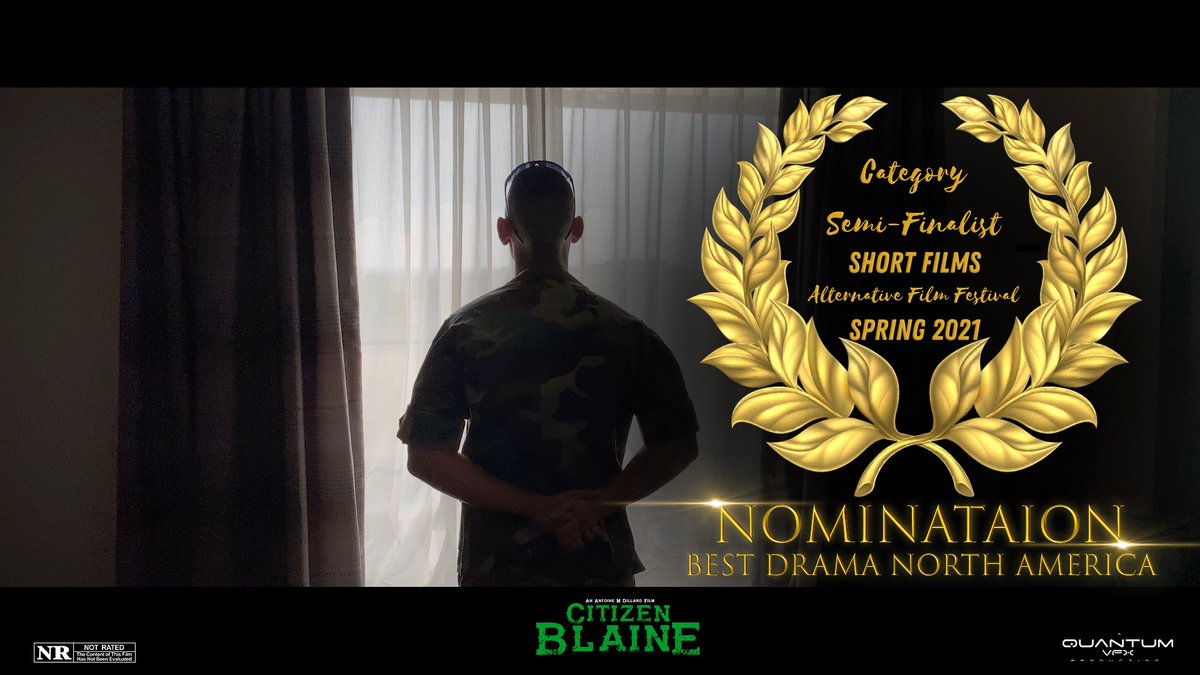 QuantumVFX's tweet photo. Citizen Blaine was Just nominated for the "Best Drama North America" category at the Alternate Film Festival! ๐ค#HopeWeWin #SupportIndieFilm https://t.co/qncxGkLkVF