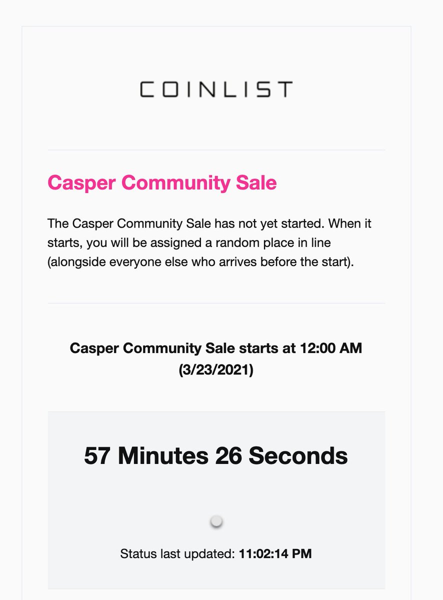 JunoMonetaDefi's tweet photo. $Casper has begun.... @CoinList
#casper #defi #defigirl https://t.co/z6ZViEaaEv