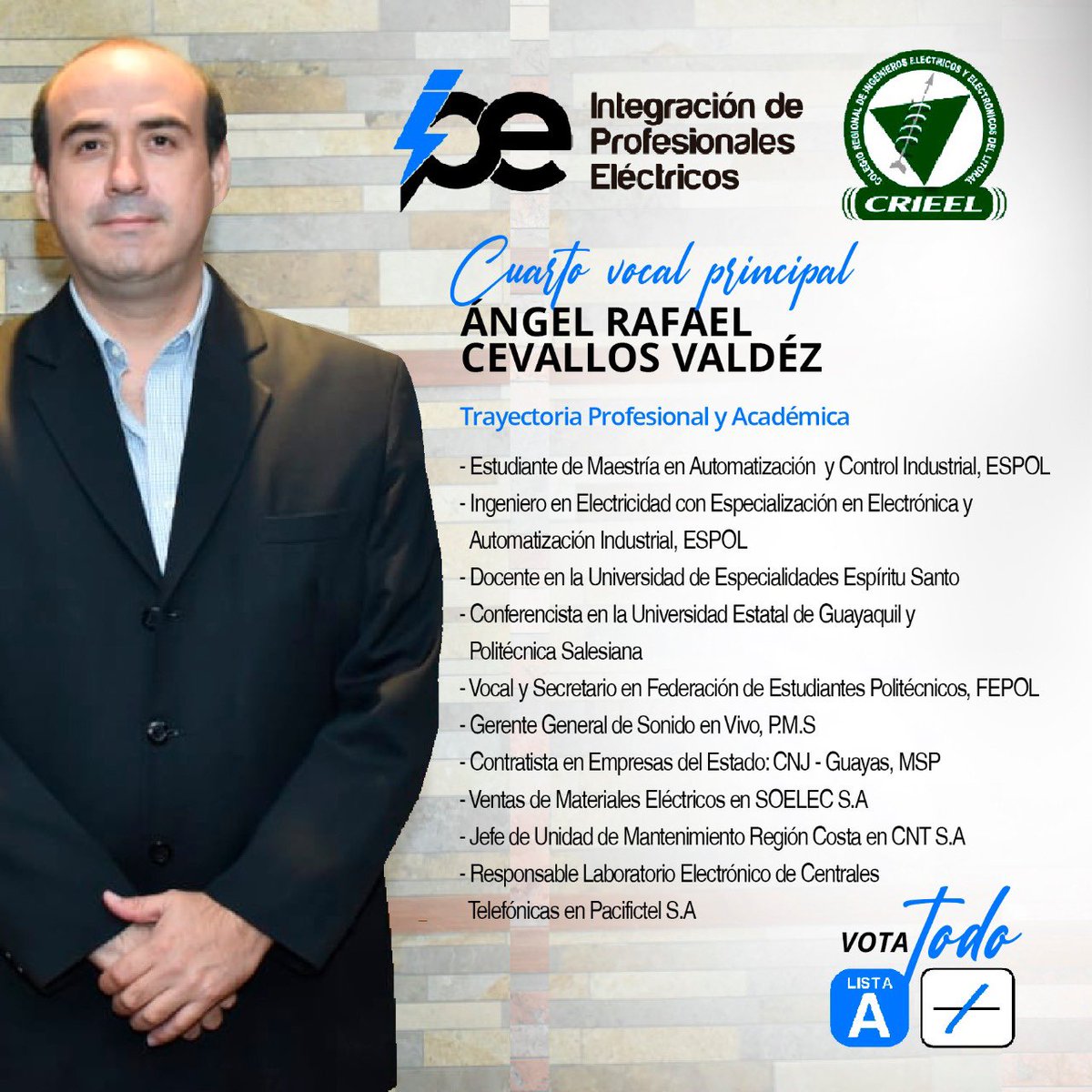 ipe2021's tweet photo. #Directorio | Queridos colegas os permitimos presentarles a Ángel Cevallos Cuarto Vocal Principal de nuestro Directorio liderado por Raúl Intriago y Emilia Olmedo esto es un trabajo en equipo en beneficio del #Crieel
📌 plan de trabajo 👉🏻 https://t.co/B3owX8vAPR https://t.co/9fe7oXcusG