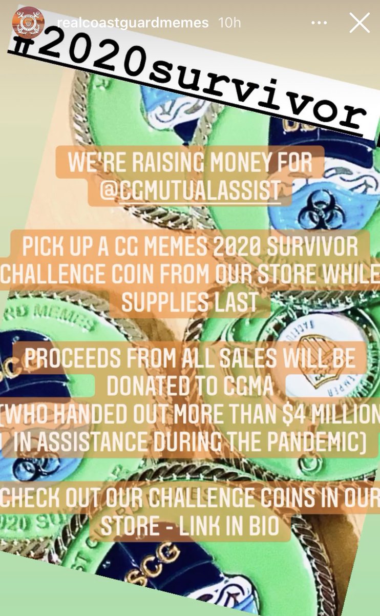 RealCGMemes's tweet photo. Oh hey Twitter, me again.
To thank CGMA for supporting us throughout the pandemic handing out $4M, we’re giving back! #2020Survivor coins are back in stock - proceeds will be donated to CGMA! Get yours at https://t.co/WTLxfnSwXv
#SemperTweetAtUs https://t.co/yLHFe5Ll6d