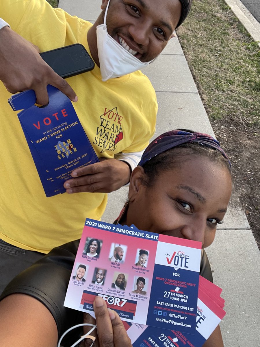 thefreedc's tweet photo. ⁦@The7for7⁩ out here campaigning... running into the ops!!

It's all love
No permanent enemies, only permanent interests!!
#ward7dems 
See y'all on Saturday!!
March 27, 2021
Let's Go!! https://t.co/HvgpnpzSvB